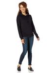 Cozy Black Fleece Pullover Hoodie for Women