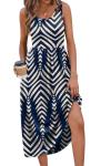 Flowy Navy Stripe Summer Dress for Women
