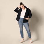 Black Fleece Full-Zip Hoodie for Women