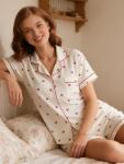 Cute Summer Pajama Set for Women - Apricot