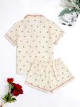 Cute Summer Pajama Set for Women - Apricot