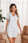 Ekouaer Comfy Short Sleeve Pajama Dress