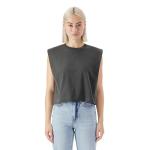 American Apparel Women’s Heavyweight Cotton, Boxy, Cropped, and Garment Dyed Muscle T-Shirt, Style G307GD, 2-Pack, Faded Black (2-pack), Small
