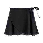 Stelle Women Ballet Skirt Black Chiffon Wrap Skirt Waist Tie Flowy Dance Skirts (Black,M)
