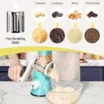 Rotary Cheese Grater and Vegetable Slicer with 3 Blades