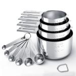 Stainless Steel Measuring Cups & Spoons Set - 10 Pieces