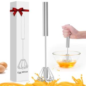 OOKUU Stainless Steel Semi-Automatic Egg Whisk 11.7