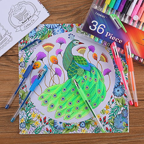 Tanmit 36-Color Gel Pens Set for Adult Coloring