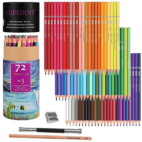 75-Color Pencils Set for Adult Coloring