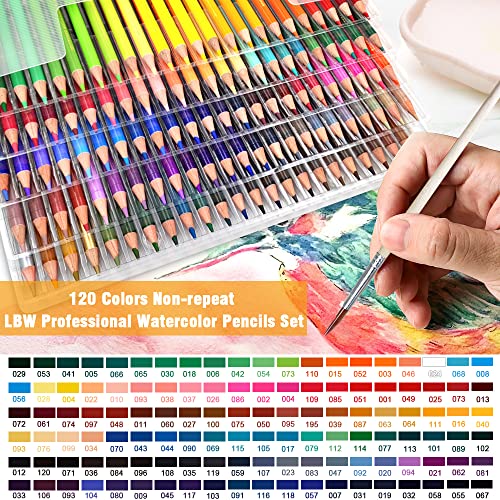 120 Watercolor Pencils Set for Adult Coloring
