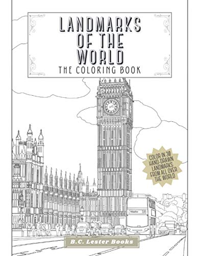 World Landmarks Coloring Book with 30 Designs