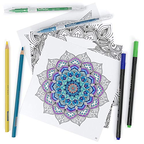 Arteza Mandala Designs Coloring Book for Adults