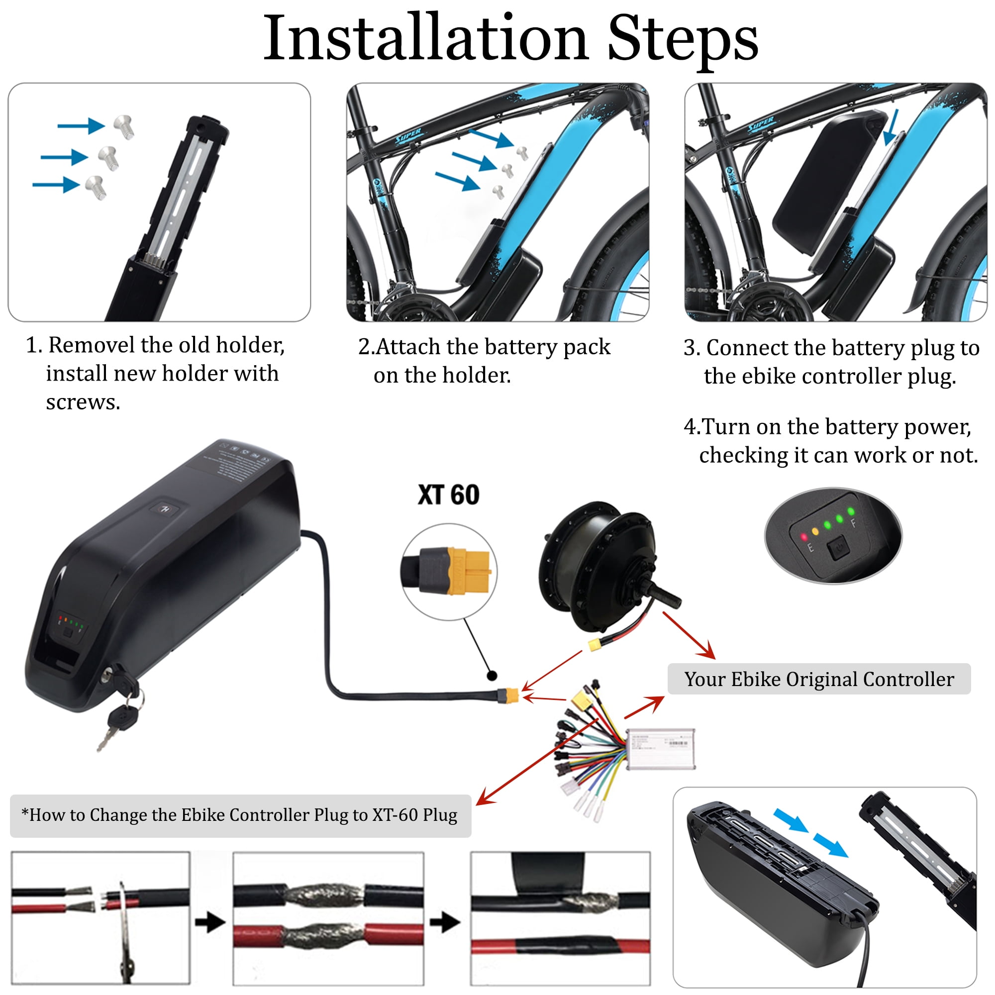 48V 15Ah Lithium Battery with Charger for eBikes