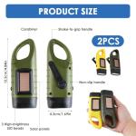 Distorris Solar Hand Crank LED Flashlight - 2 Pack