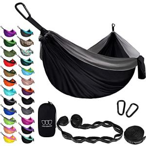 Portable Double Camping Hammock with Tree Straps