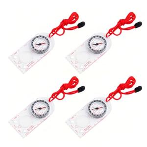 4-Pack Navigation Compass with Lanyard for Adventure