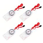 4-Pack Navigation Compass with Lanyard for Adventure