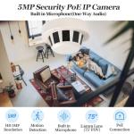 Revodata 5MP PoE Security Camera with Microphone