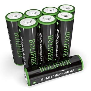 BOLIFIER 8-Pack High Capacity Solar AA Batteries
