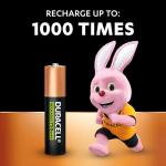 Duracell AAA Rechargeable Batteries, 4-Pack, Long Lasting