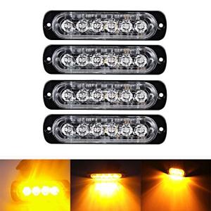 Ricoy 6 LED Amber Emergency Strobe Light Bar