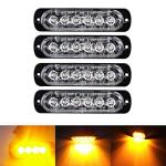 Ricoy 6 LED Amber Emergency Strobe Light Bar