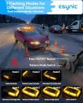 eSynic Magnetic Amber Strobe Light with 7 Modes