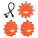 USB Rechargeable LED Road Flares Safety Kit - 3 Pack