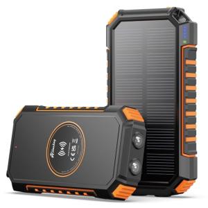 Hiluckey 20000mAh Wireless Solar Power Bank