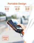 Hiluckey 20000mAh Wireless Solar Power Bank