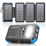 Portable Solar Power Bank 26800mAh with USB-C