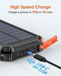 Hiluckey 20000mAh Wireless Solar Power Bank