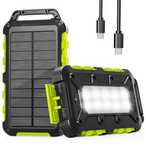 10000mAh Portable Solar Power Bank with 3 Outputs