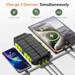 10000mAh Portable Solar Power Bank with 3 Outputs