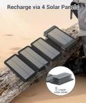 26800mAh Solar Power Bank with 4 Panels