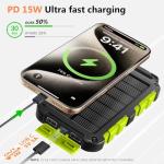 10000mAh Portable Solar Power Bank with 3 Outputs