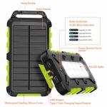 10000mAh Portable Solar Power Bank with 3 Outputs