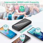 26800mAh Solar Power Bank with USB Outputs