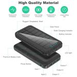 26800mAh Solar Power Bank with USB Outputs