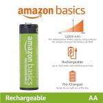 4-Pack Rechargeable AA NiMH Batteries, 2000 mAh