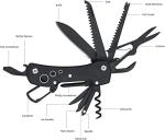 15-in-1 Stainless Steel Multitool for Outdoors