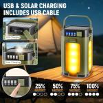 Rechargeable 2000 mAh Solar Camping Lantern with 6 Modes