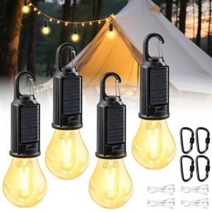 4 Pack Rechargeable Solar Camping Lights