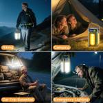 Rechargeable 2000 mAh Solar Camping Lantern with 6 Modes