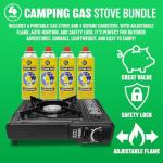 Portable Gas Stove with 4 Butane Canisters
