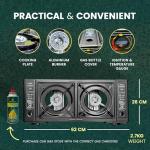 Portable Double Burner Stove for Camping and BBQ
