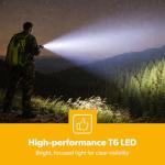 GEEPAS 7W Rechargeable LED Flashlight for Outdoors