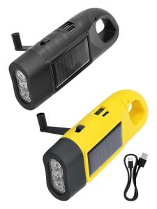 2 Pack Wind Up Solar Emergency LED Torches