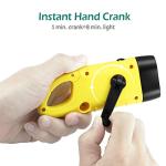 GeeRic 2-Pack Hand Crank Solar LED Flashlight