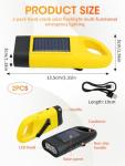2 Pack Wind Up Solar Emergency LED Torches